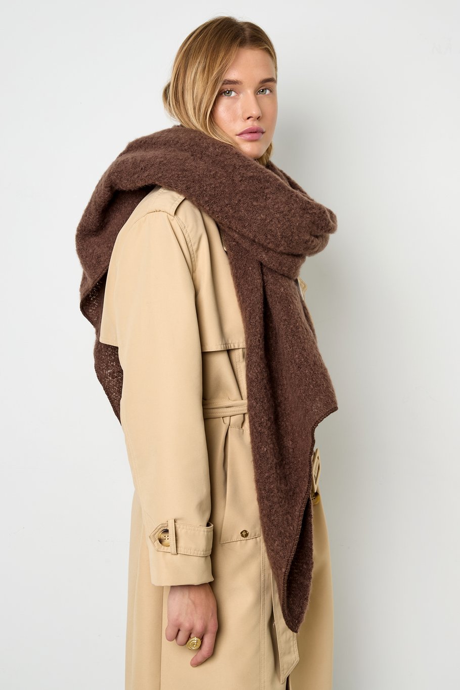 Zachte wintersjaal koraal Polyester h5Afbeelding3